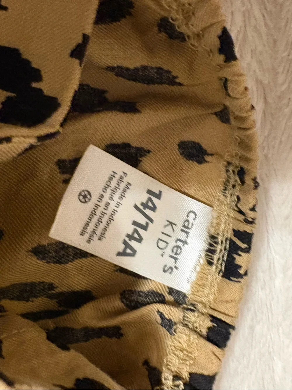 Carter's Girls Tan and Black Leopard Print Dress